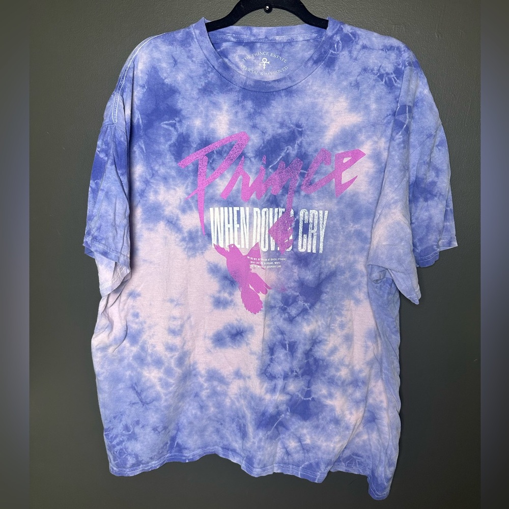Prince | Blue Tie-Dye Tee w/ Pink | When Doves Cry | 1X